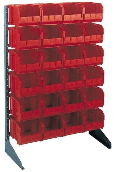 Quantum Storage - 250 Lb Capacity, 15" Deep x 36" Wide x 53" High, Steel Pick Rack - 1 Side, 24 Yellow Polyethylene/Polypropylene Bins - Makers Industrial Supply