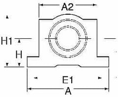 Thomson Industries - 40mm Inside Diam, 13,700 Lbs. Dynamic Capacity, Open Single Pillow Block Linear Bearing - 77mm Overall Height x 108" Overall Width, 58mm Btw Mount Hole Centers - Makers Industrial Supply