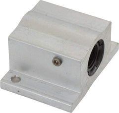 Thomson Industries - 3/8" Inside Diam, 100/200 Lbs. Dynamic Capacity, Closed Single Pillow Block Linear Bearing - 0.94" Overall Height x 1-3/4" Overall Width - Makers Industrial Supply