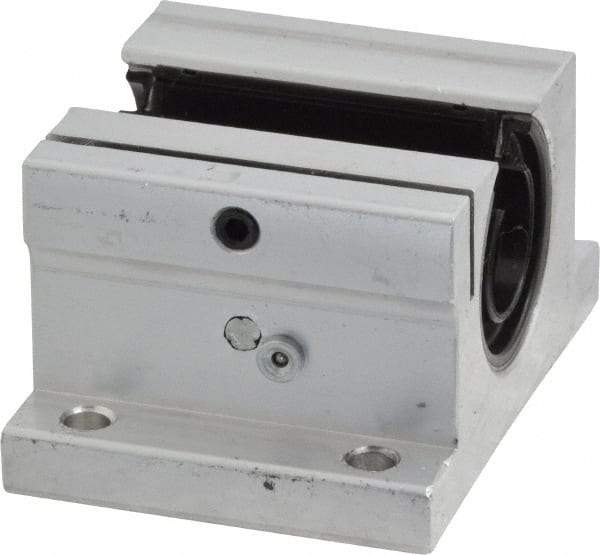 Thomson Industries - 1/2" Inside Diam, 180/360 Lbs. Dynamic Capacity, Open Single Pillow Block Linear Bearing - 1.13" Overall Height x 2" Overall Width - Makers Industrial Supply