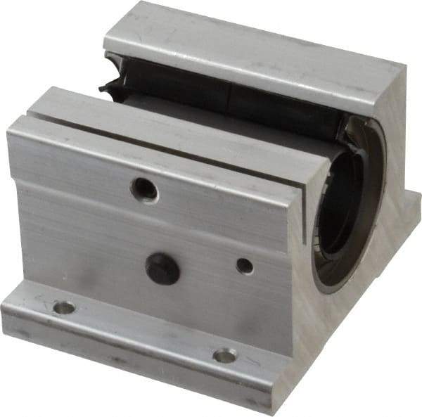 Thomson Industries - 1-1/4" Inside Diam, 2350/4700 Lbs. Dynamic Capacity, Open Single Pillow Block Linear Bearing - 2.56" Overall Height x 4" Overall Width - Makers Industrial Supply