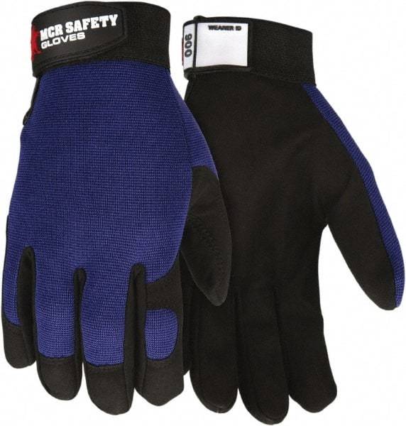 MCR Safety - Size 2XL Synthetic Blend General Protection Work Gloves - For Work & Driver, Uncoated, Hook & Loop Cuff, Black/Blue, Paired - Makers Industrial Supply