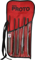 Proto - 5 Piece, 5/32 to 5/16", Pin Punch Set - Hex Shank, Steel, Comes in Tool Roll - Makers Industrial Supply