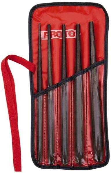 Proto - 5 Piece, 1/8 to 5/16", Drift Punch Set - Hex Shank, Steel, Comes in Tool Roll - Makers Industrial Supply