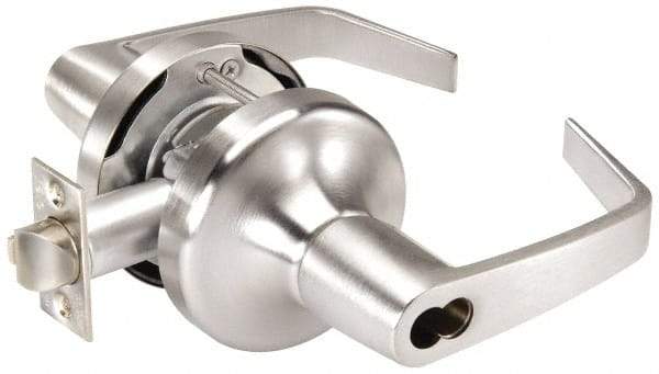 Yale - Grade 1 Entrance Lever Lockset for 1-3/4" Thick Doors - 2-3/4" Back Set, SFIC Cylinder, Cast Zinc/Cold Forged Brass, Satin Chrome Finish - Makers Industrial Supply