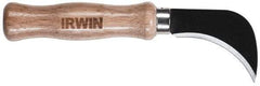 Irwin - Fixed Linoleum Knife - 4.3333" Blade, Silver & Brown Wood Handle, 1 Blade Included - Makers Industrial Supply