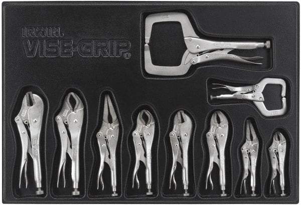 Irwin - 10 Piece Locking Plier Set - Comes in Plastic Tray - Makers Industrial Supply