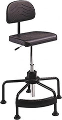 Safco - 17 to 35" High Industrial Chair - 25" Wide x 24" Deep, Polyurethane Seat, Black - Makers Industrial Supply