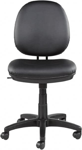 ALERA - 18-3/4 to 23-1/2" High Task Chair - 19" Wide x 25-3/4" Deep, Leather Seat, Black - Makers Industrial Supply