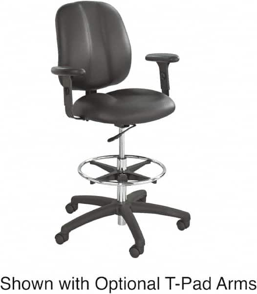 Safco - 22 to 32" High Extended Height Chair - 26" Wide x 27" Deep, Vinyl Seat, Black - Makers Industrial Supply