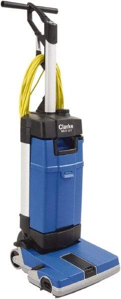 Clarke - 12" Cleaning Width, Electric Floor Scrubber - 0.94 hp, 2,100 RPM, 72" Water Lift, 0.8 Gal Tank Capacity - Makers Industrial Supply