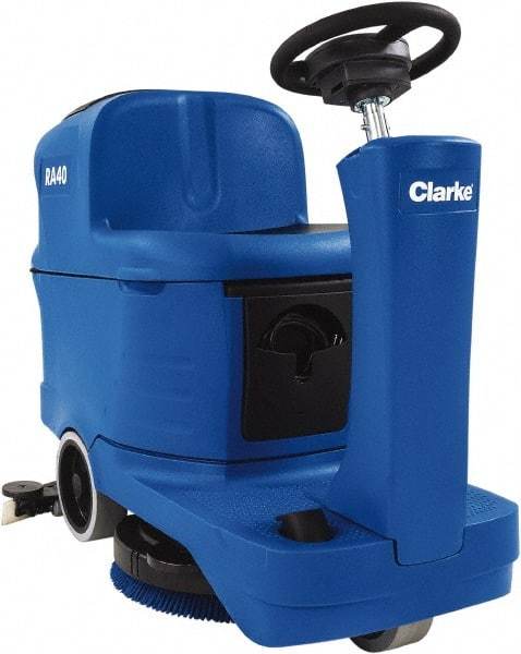 Clarke - 20" Cleaning Width, Battery Powered Floor Scrubber - 0.6 hp, 155 RPM, 39" Water Lift, 18.5 Gal Tank Capacity - Makers Industrial Supply