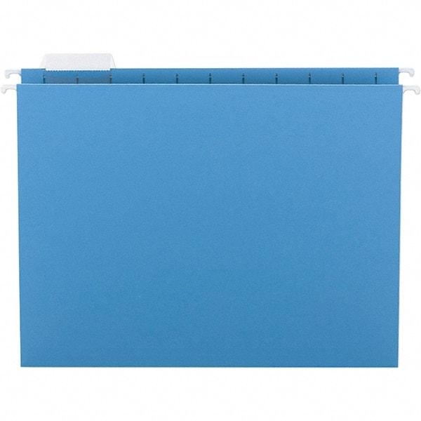 SMEAD - 12-1/4 x 9-1/2", Letter Size, Blue, Hanging File Folder - 11 Point Stock, 1/5 Tab Cut Location - Makers Industrial Supply