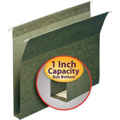 SMEAD - 12-1/4 x 9-1/2", Letter Size, Standard Green, Hanging File Folders with Box Bottom - 11 Point Stock - Makers Industrial Supply