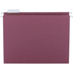 SMEAD - 12-1/4 x 9-1/2", Letter Size, Maroon, Hanging File Folder - 11 Point Stock, 1/5 Tab Cut Location - Makers Industrial Supply