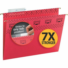 SMEAD - 12-1/4 x 9-1/2", Letter Size, Red, Hanging File Folder - 11 Point Stock, 1/3 Tab Cut Location - Makers Industrial Supply