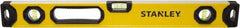 Stanley - 24" Long 3 Vial Box Beam Level - Aluminum, Yellow, 1 Level & 2 Plumb Vials - Makers Industrial Supply