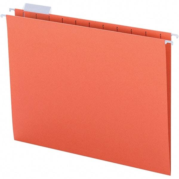 SMEAD - 12-1/4 x 9-1/2", Letter Size, Orange, Hanging File Folder - 11 Point Stock, 1/5 Tab Cut Location - Makers Industrial Supply