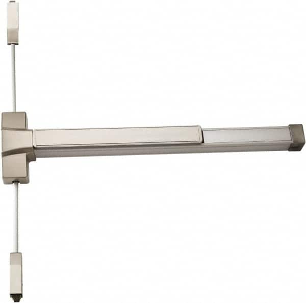 Ability One - Fire Rated, Nonhanded, Heavy Duty Vertical Rod - Satin Stainless Steel Finish - Makers Industrial Supply