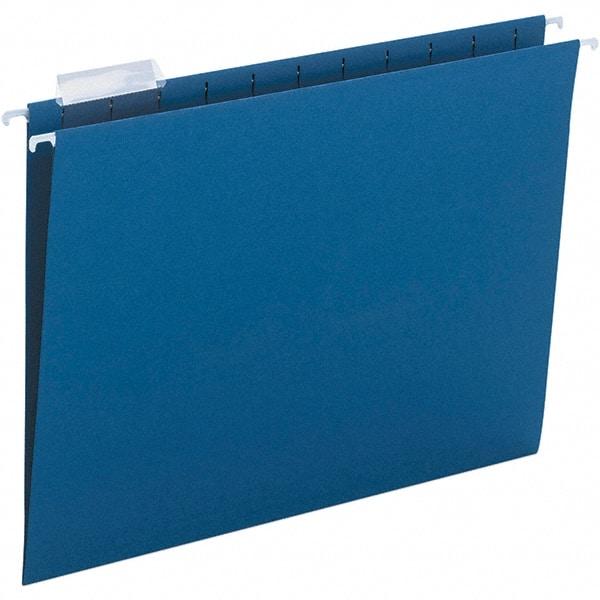 SMEAD - 12-1/4 x 9-1/2", Letter Size, Navy, Hanging File Folder - 11 Point Stock, 1/5 Tab Cut Location - Makers Industrial Supply