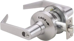 Ability One - Grade 1 Vestibule/Classroom/Security Lever Lockset - 2-3/4" Back Set, Zinc, Satin Chrome Finish - Makers Industrial Supply