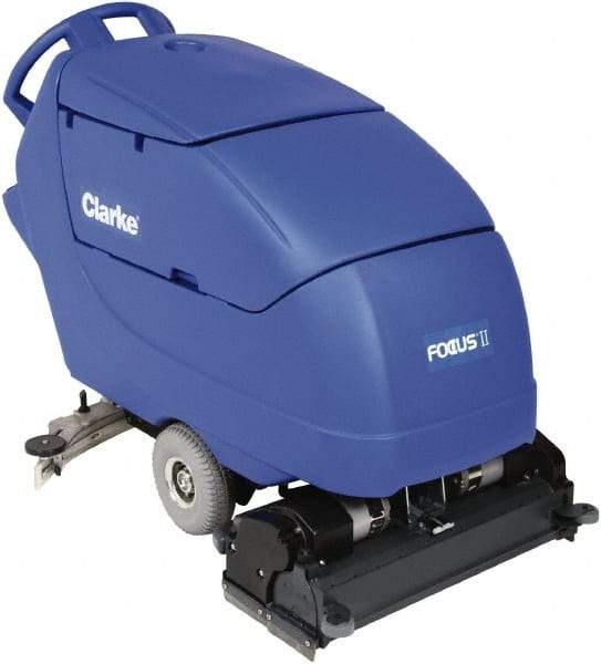 Clarke - 28" Cleaning Width, Battery Powered Floor Scrubber - 0.81 hp, 613 RPM, 23 Gal Tank Capacity - Makers Industrial Supply