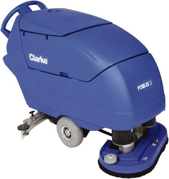 Clarke - 26" Cleaning Width, Battery Powered Floor Scrubber - 0.75 hp, 200 RPM, 23 Gal Tank Capacity - Makers Industrial Supply