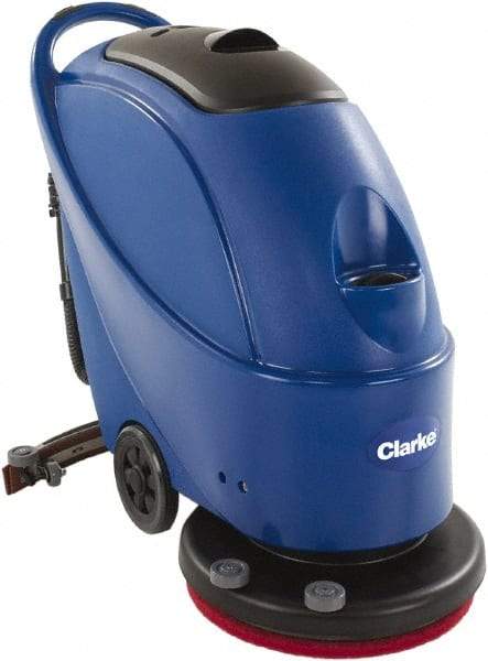 Clarke - 20" Cleaning Width, Battery Powered Floor Scrubber - 0.75 hp, 160 RPM, 10.5 Gal Tank Capacity - Makers Industrial Supply