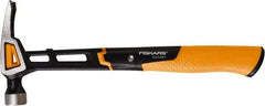 Fiskars - 16 oz Head, Straight Nail Hammer - 13-1/2" OAL, Forged Steel Head, 1-3/16" Face Diam, Smooth Face - Makers Industrial Supply