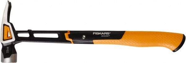 Fiskars - 22 oz Head, Straight Framing Hammer - 16" OAL, Forged Steel Head, 1-5/16" Face Diam, Milled Face - Makers Industrial Supply