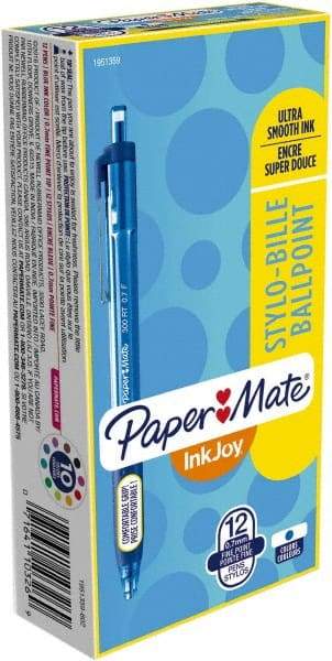 Paper Mate - 1mm Ball Point Retractable Ball Point Pen - Blue - Makers Industrial Supply