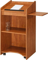 Oklahoma Sound - Wood Full Floor Lectern - 20" Deep x 25" Wide x 46" High - Makers Industrial Supply