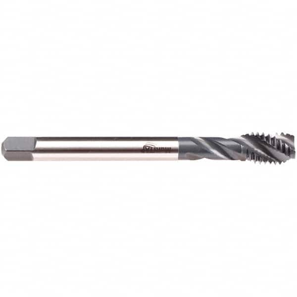 Emuge - 1-8 UNC 4 Flute 2B/3B Modified Bottoming Spiral Flute Tap - High Speed Steel, NE2 Finish, 6.299" OAL, Right Hand Flute, Right Hand Thread, Series CU533200 - Makers Industrial Supply