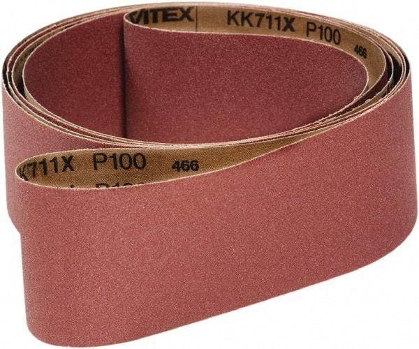 VSM - 3" Wide x 24" OAL, 40 Grit, Aluminum Oxide Abrasive Belt - Aluminum Oxide, Coarse, Coated, X Weighted Cloth Backing, Wet/Dry, Series KK711X - Makers Industrial Supply