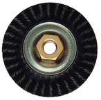 4 x 3/16 x 5/8-11" Arbor - Twisted Steel Wire Encapsulated Bead Twist Wheel - Makers Industrial Supply