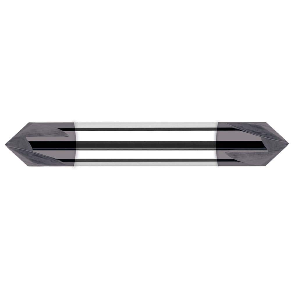 Harvey Tool - 1/8" Diam 120°/60° 2-Flute Double End Solid Carbide Chamfer Mill - Exact Industrial Supply