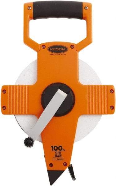 Keson - 100' x 3/8" Tape Measure - 1/8" Graduation - Makers Industrial Supply