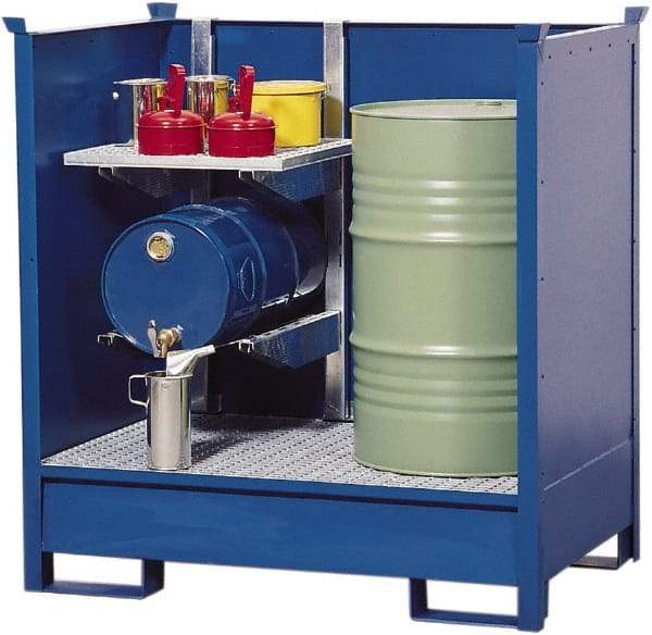 Denios - Mobile Spill Containment Type: Transport Pallet w/Side Walls Number of Drums: 2 - Makers Industrial Supply