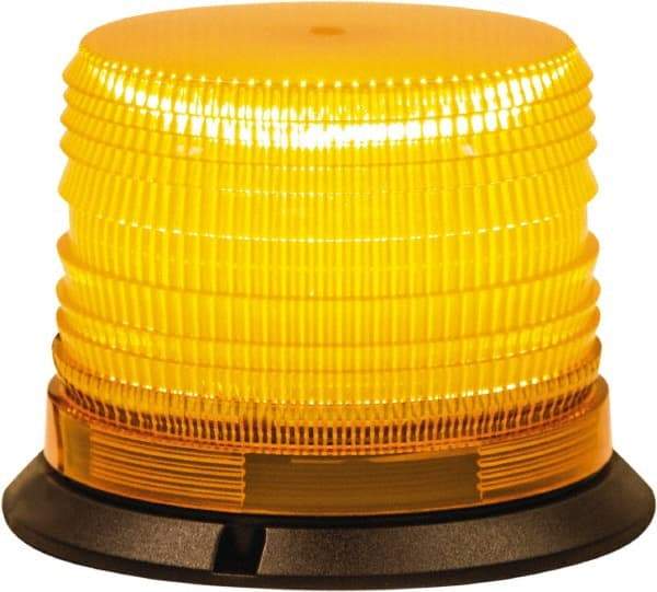 Buyers Products - 8 Flash Rate, 1" Pipe & 3-Bolt Mount Emergency Strobe Light Assembly - Powered by 12 to 24 Volts, Amber - Makers Industrial Supply