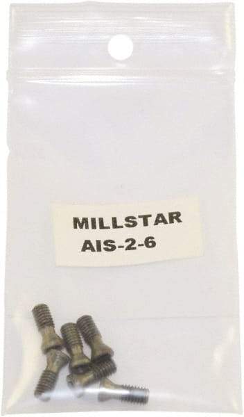 Millstar - Torx Insert Screw for Indexable Milling Cutters - M12 Thread, Industry Std AIS-2-6, For Use with End Mills - Makers Industrial Supply