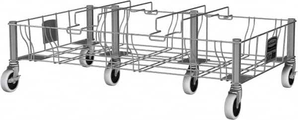 Rubbermaid - Rectangle Stainless Steel Trash Can Dolly - Compatible with 16 & 23 Gal Containers, Compatible with Vented Slim Jim - Makers Industrial Supply