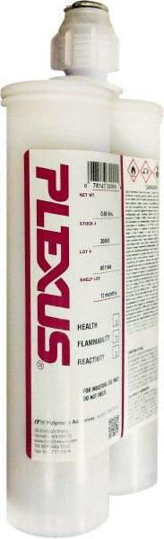 Plexus - 400 mL Cartridge Two Part Adhesive - 3 to 6 min Working Time, 60°F - Makers Industrial Supply