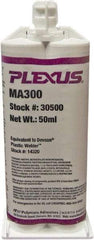 Plexus - 50 mL Cartridge Two Part Adhesive - 3 to 6 min Working Time, 60°F - Makers Industrial Supply