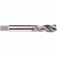 Emuge - 1-8 UNC 4 Flute 2B/3B Modified Bottoming Spiral Flute Tap - High Speed Steel, TiCN Finish, 6.299" OAL, Right Hand Flute, Right Hand Thread, Series CU539300 - Makers Industrial Supply