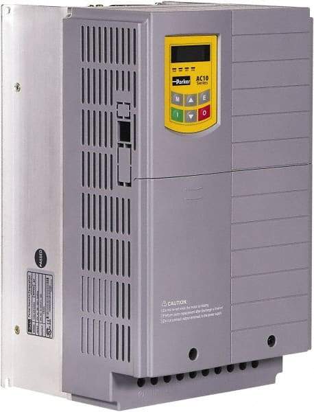 Parker - Three Phase, 480 Volt, 30 hp, Variable Frequency Drive - 8.07" Wide x 7.71" Deep x 13" High, IP20 - Makers Industrial Supply