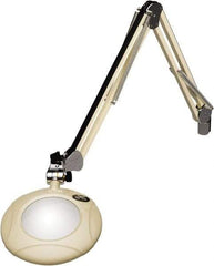 O.C. White - 43 Inch, Spring Suspension, Clamp on, LED, White, Magnifying Task Light - 8 Watt, 7.5 and 15 Volt, 2x Magnification, 5 Inch Long - Makers Industrial Supply