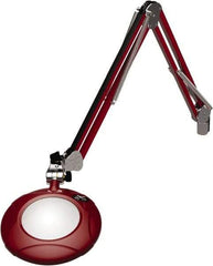 O.C. White - 43 Inch, Spring Suspension, Clamp on, LED, Blaze Red, Magnifying Task Light - 8 Watt, 7.5 and 15 Volt, 2x Magnification, 5 Inch Long - Makers Industrial Supply