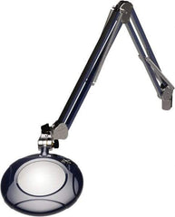 O.C. White - 43 Inch, Spring Suspension, Clamp on, LED, Spectre Blue, Magnifying Task Light - 8 Watt, 7.5 and 15 Volt, 2x Magnification, 5 Inch Long - Makers Industrial Supply