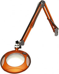 O.C. White - 43 Inch, Spring Suspension, Clamp on, LED, Brilliant Orange, Magnifying Task Light - 8 Watt, 7.5 and 15 Volt, 2x Magnification, 6 Inch Long - Makers Industrial Supply