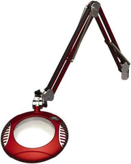 O.C. White - 43 Inch, Spring Suspension, Clamp on, LED, Blaze Red, Magnifying Task Light - 8 Watt, 7.5 and 15 Volt, 2x Magnification, 6 Inch Long - Makers Industrial Supply